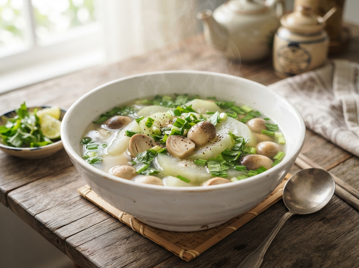 Canh Bầu Nấu Nấm Rơm: Thanh Mát, Giải Nhiệt Mùa Hè
